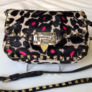 Valentino Rockstud Leopard Mini Crossbody